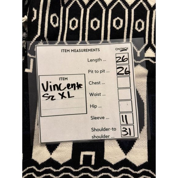 Vincente  NWT Sz XL  Aztec Fringes 3/4  Bell Sleeves Cardigan Sweater - Picture 2 of 13